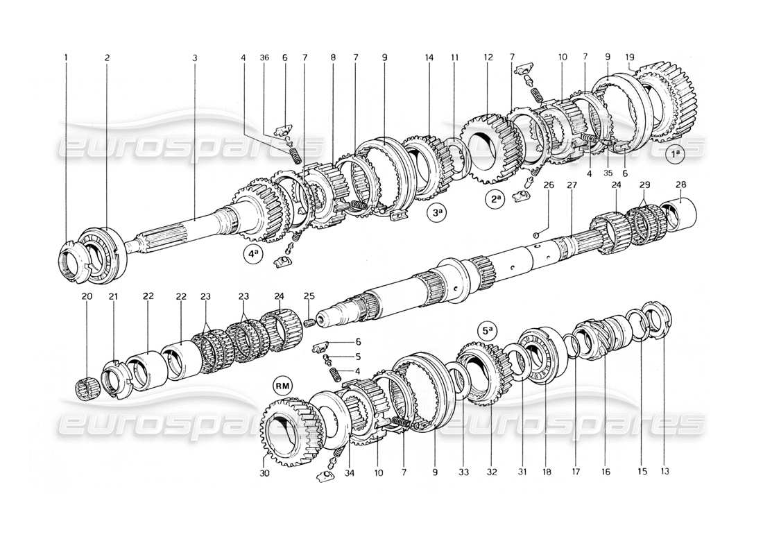 ferrari 400 gt (mechanical) posa dell'albero (400 gt) diagramma delle parti