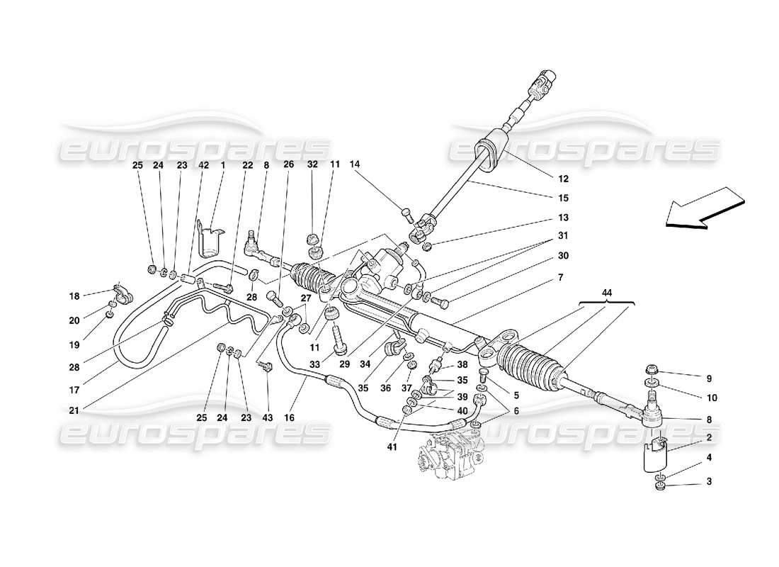 ferrari 456 gt/gta scatola dello sterzo idraulica e serpentina - valido per lo schema delle parti gd