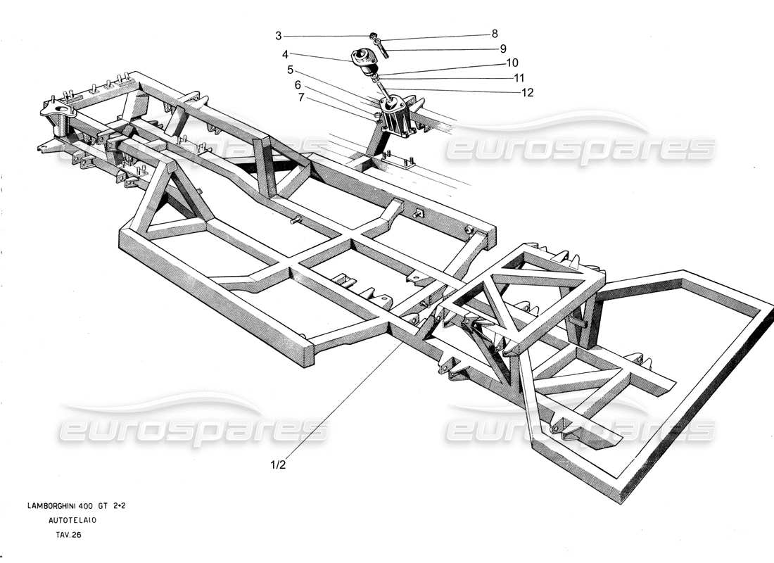 lamborghini 400 gt telaio diagramma delle parti