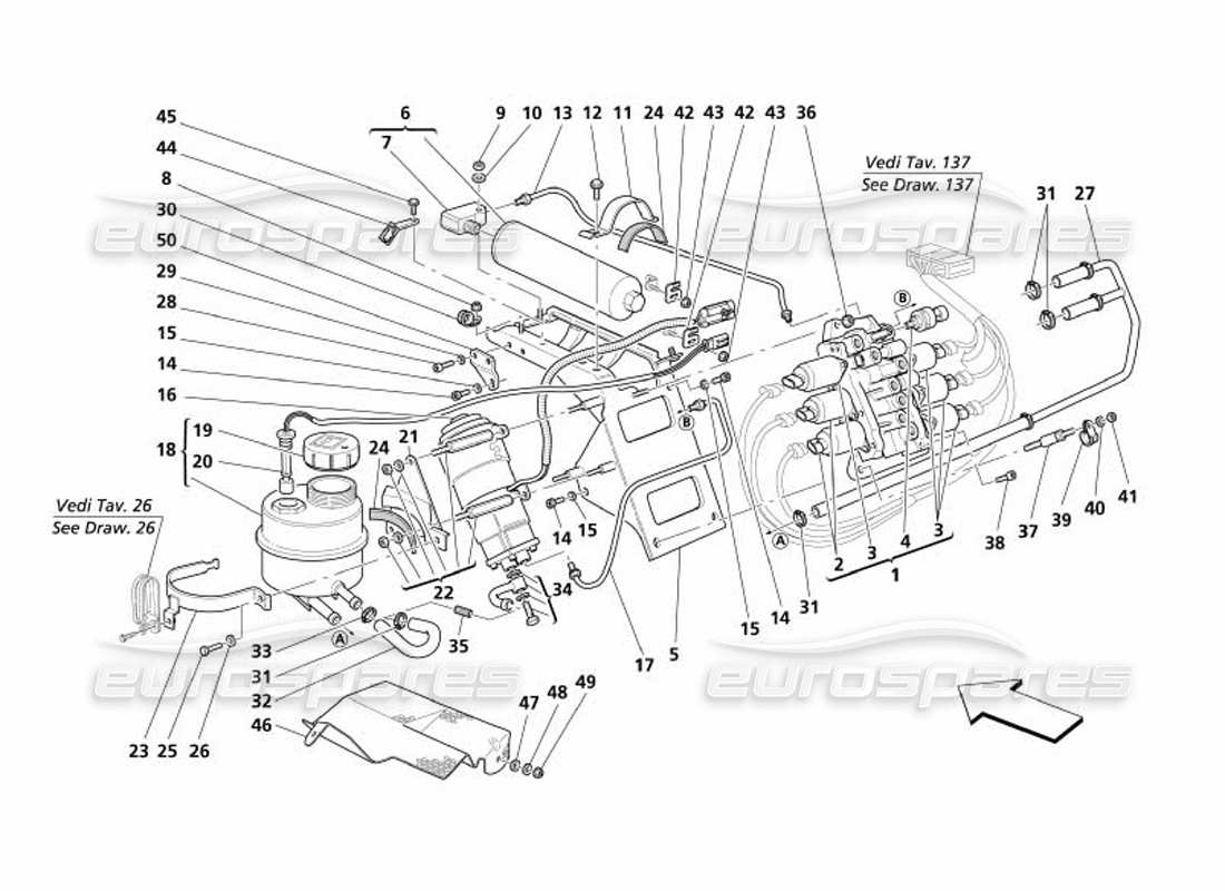 maserati 4200 spyder (2005) unità di potenza e serbatoio: valido per il diagramma delle parti f1-