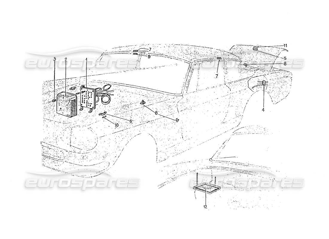 ferrari 330 gt 2+2 (coachwork) diagramma delle parti delle luci interne