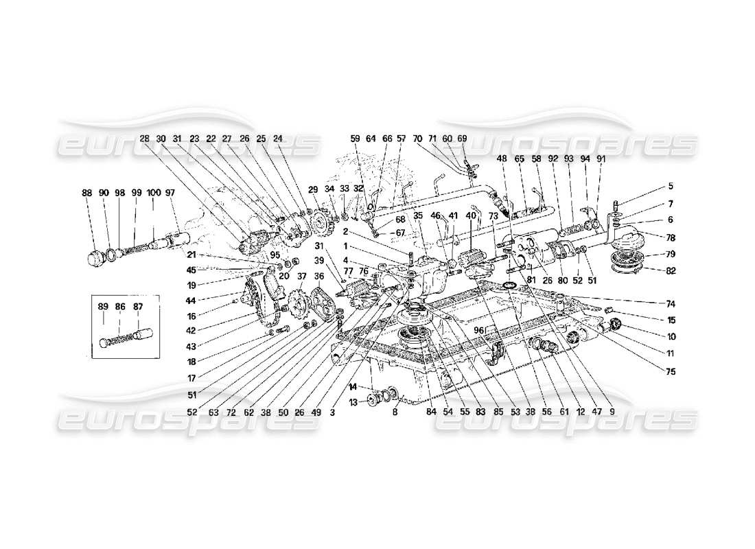 ferrari f40 lubrificazione - pompe diagramma delle parti