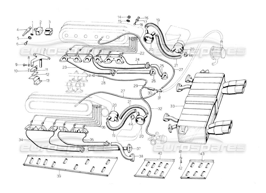 lamborghini countach 5000 s (1984) raccordi speciali (valido per la svizzera - gennaio 1984) diagramma delle parti