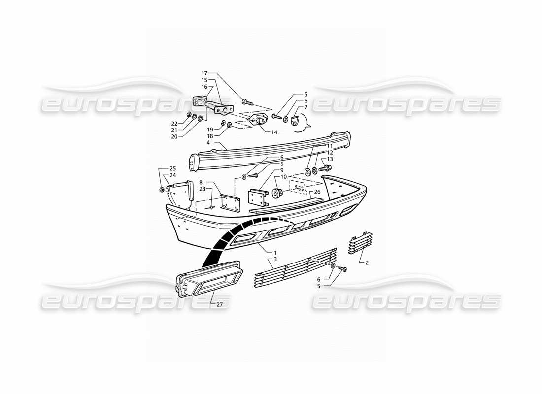 maserati qtp v6 (1996) schema delle parti paraurti posteriore