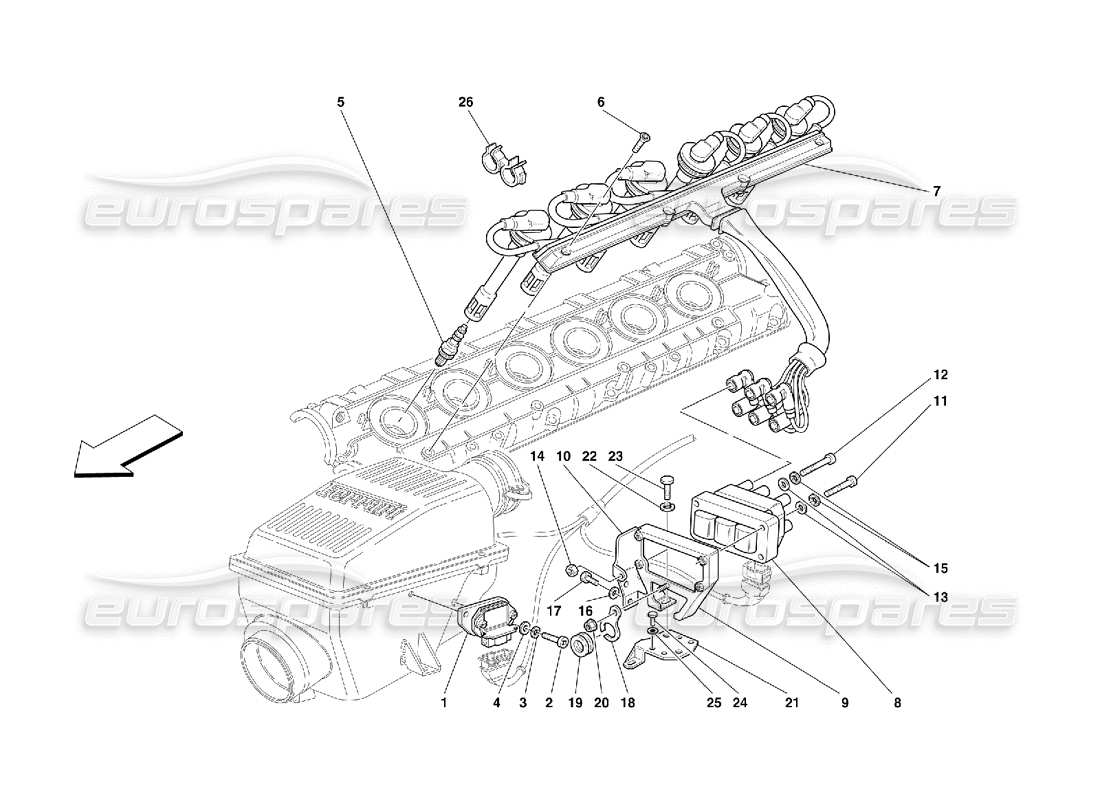 ferrari 456 gt/gta dispositivo di accensione diagramma delle parti