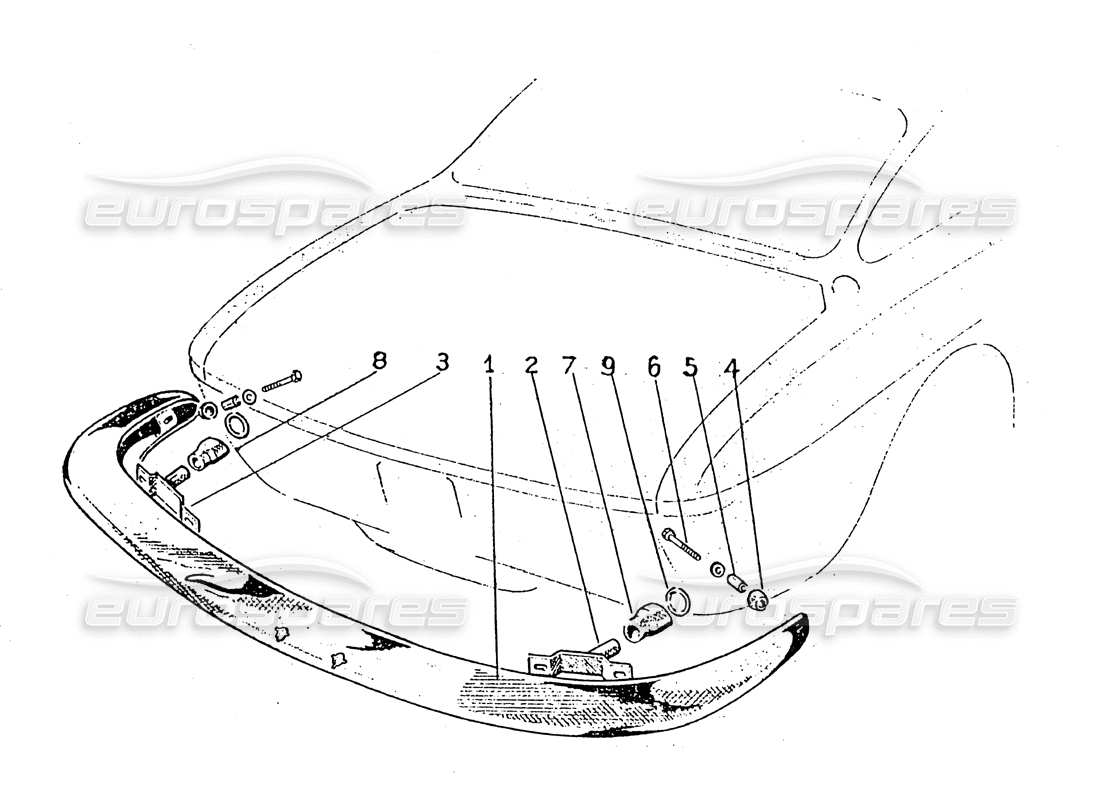 ferrari 330 gt 2+2 (coachwork) serie paraurti posteriore 1 (per gsfvn 566 - per gdfvn 59) diagramma delle parti