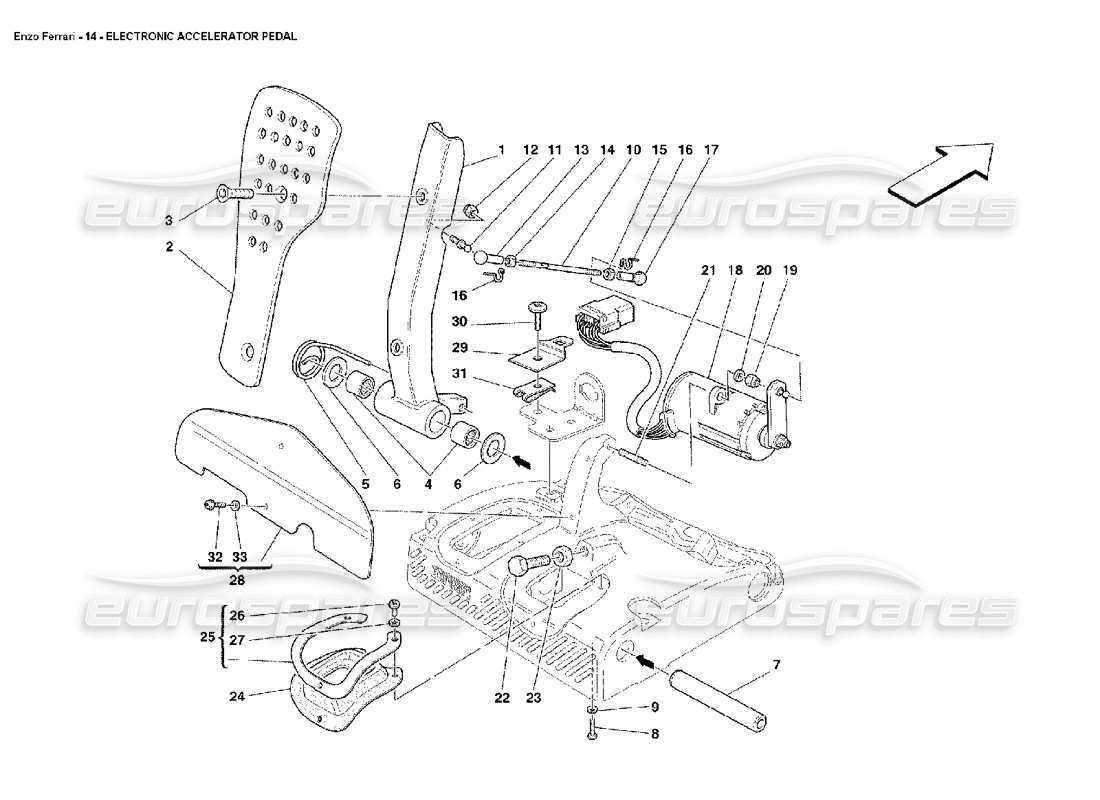 ferrari enzo pedale acceleratore elettronico schema delle parti