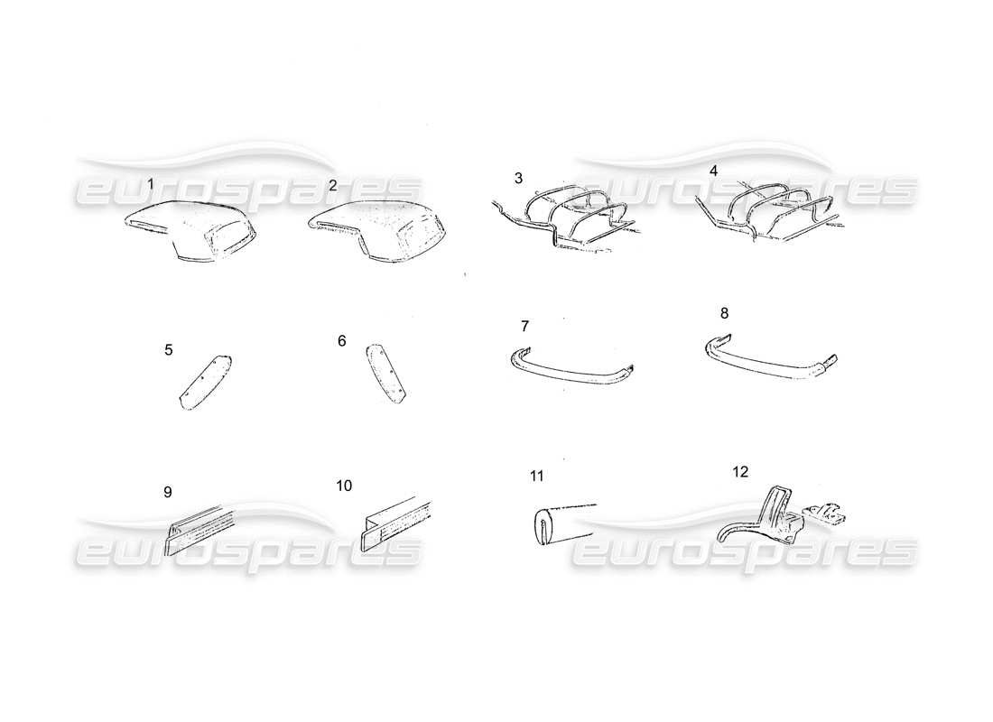 ferrari 250 gt (coachwork) cofano cabriolet diagramma delle parti