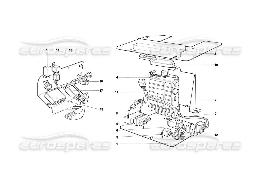 ferrari mondial 3.2 qv (1987) schede elettriche secondarie - diagramma delle parti per ch88