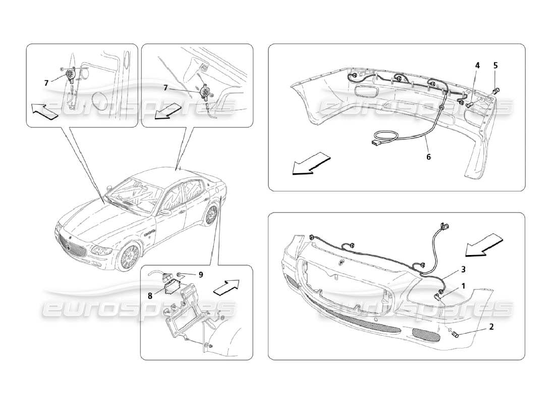 maserati qtp. (2006) 4.2 sensori di parcheggio -optional- diagramma delle parti