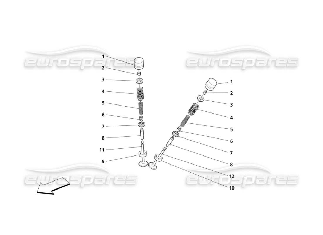 maserati qtp. (2006) 4.2 valvole diagramma delle parti
