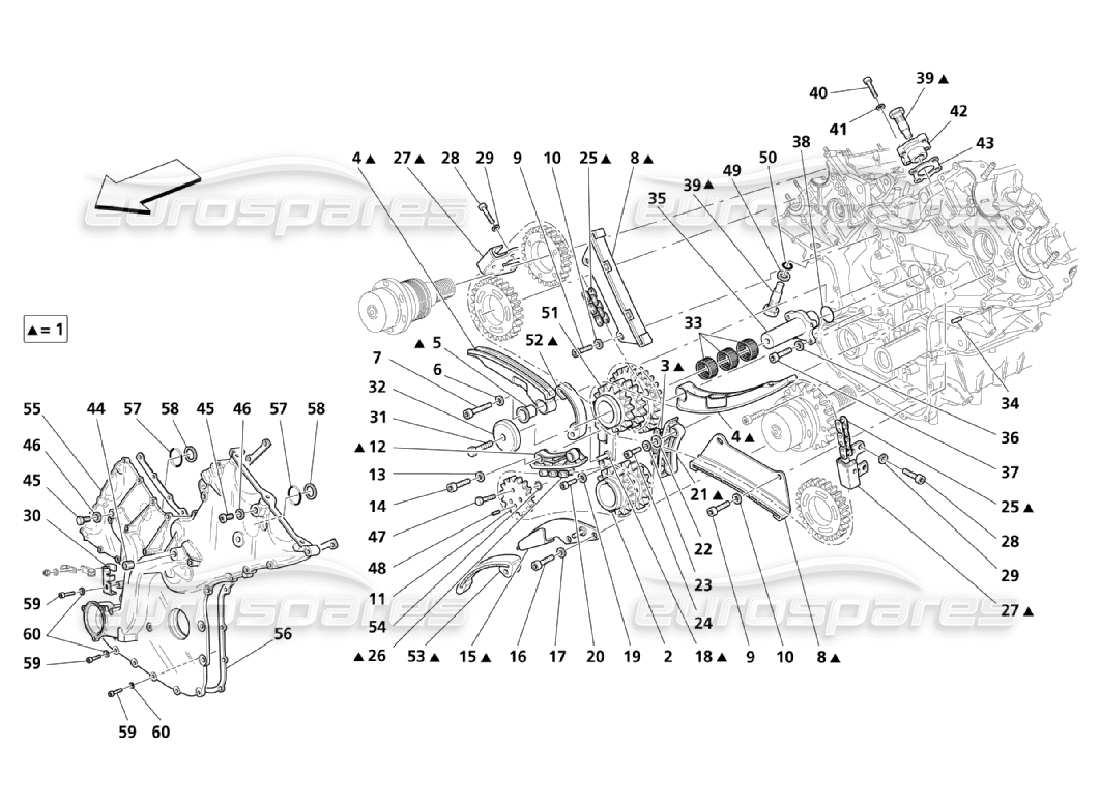 maserati qtp. (2006) 4.2 tempistica diagramma delle parti