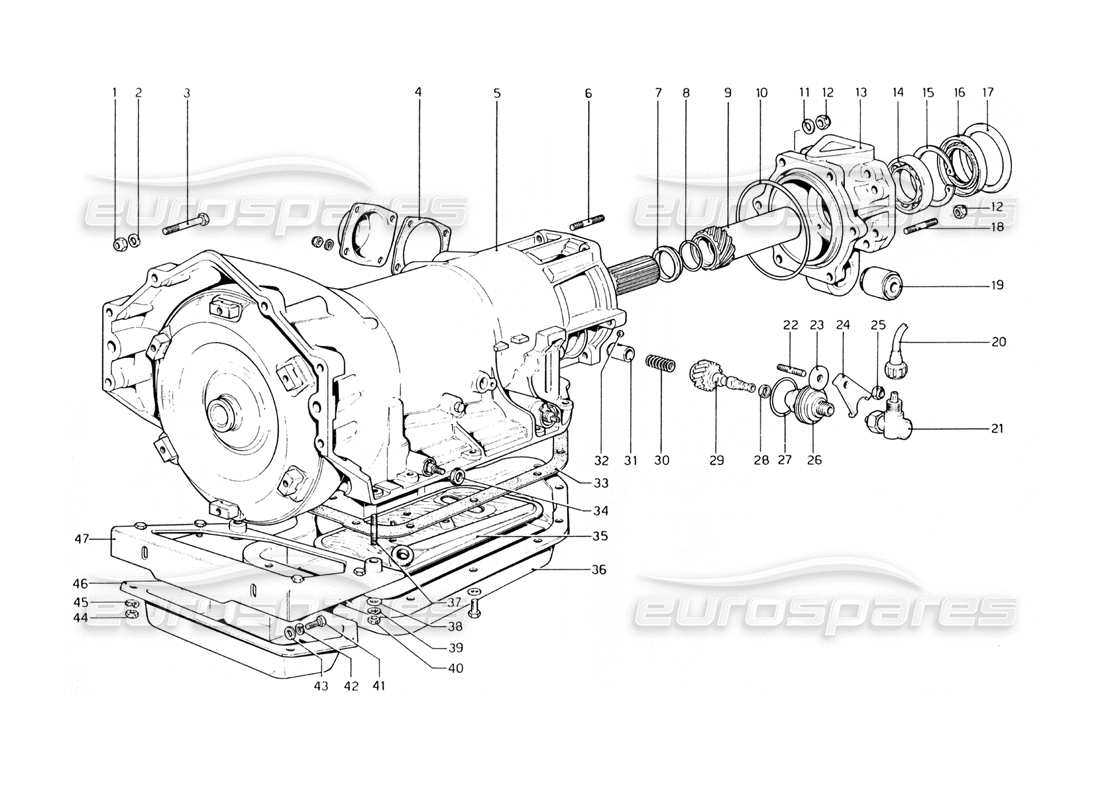 ferrari 400 gt (mechanical) trasmissione automatica (400 automatica) diagramma delle parti