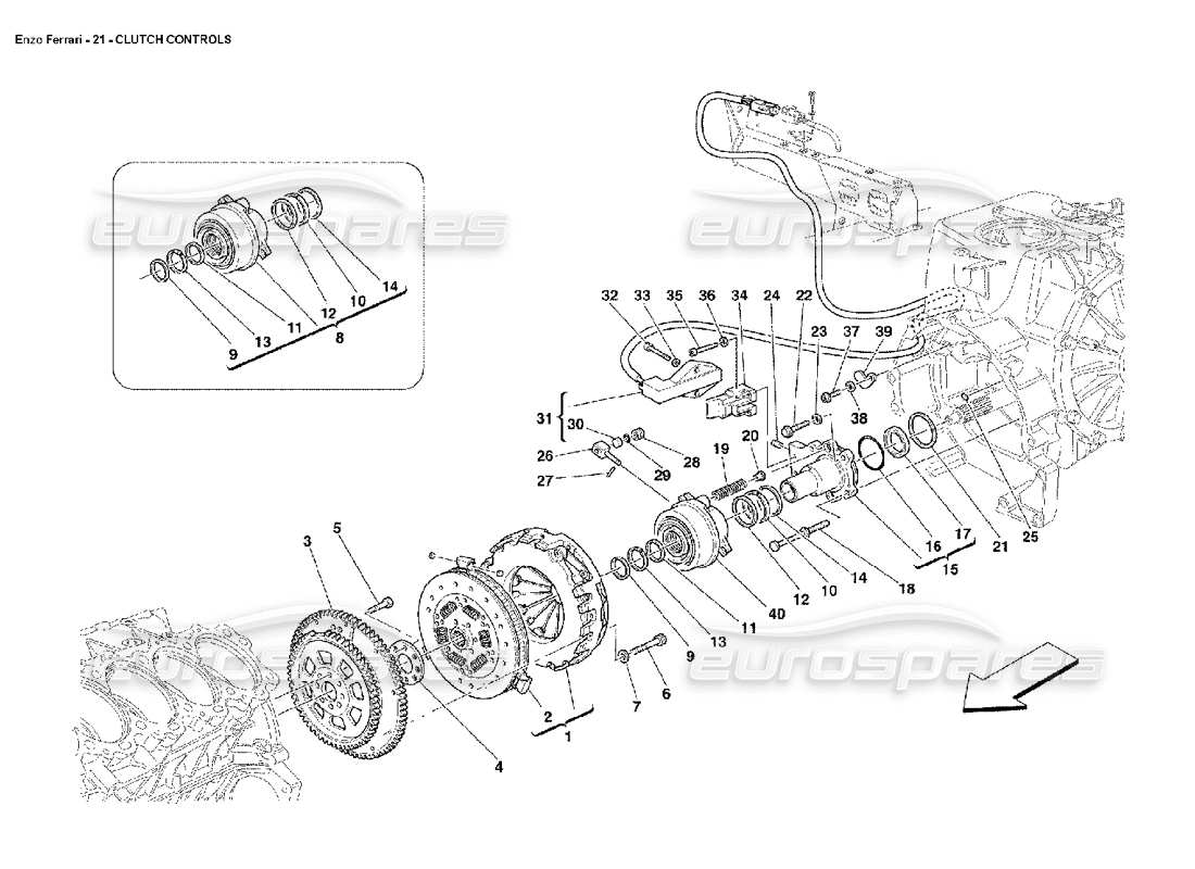 ferrari enzo comandi frizione diagramma delle parti