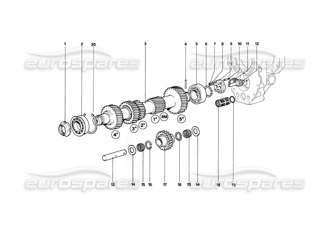 ferrari 400i (1983 mechanical) diagramma delle parti dell'albero principale e della pompa dell'olio (400 gt).