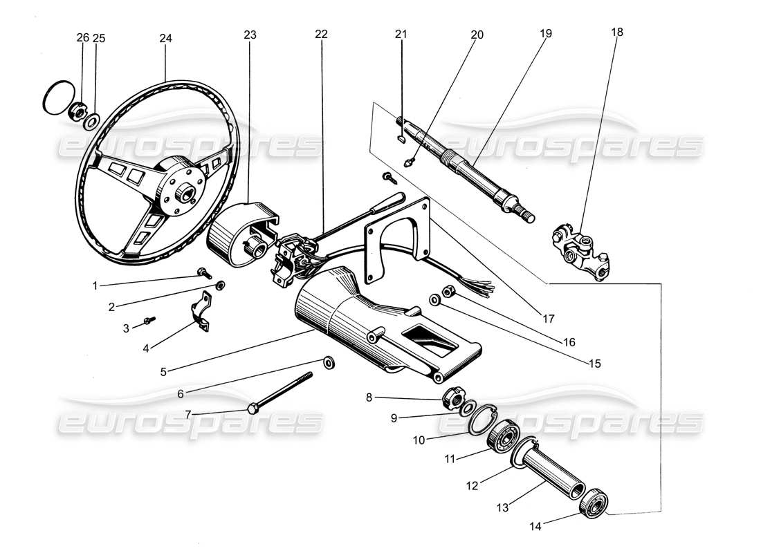 lamborghini espada piantone dello sterzo diagramma delle parti