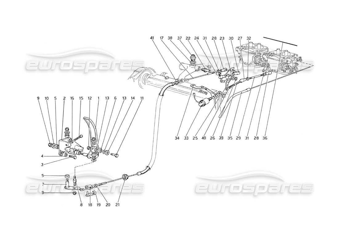 ferrari 208 gt4 dino (1975) controllo dell'acceleratore diagramma delle parti
