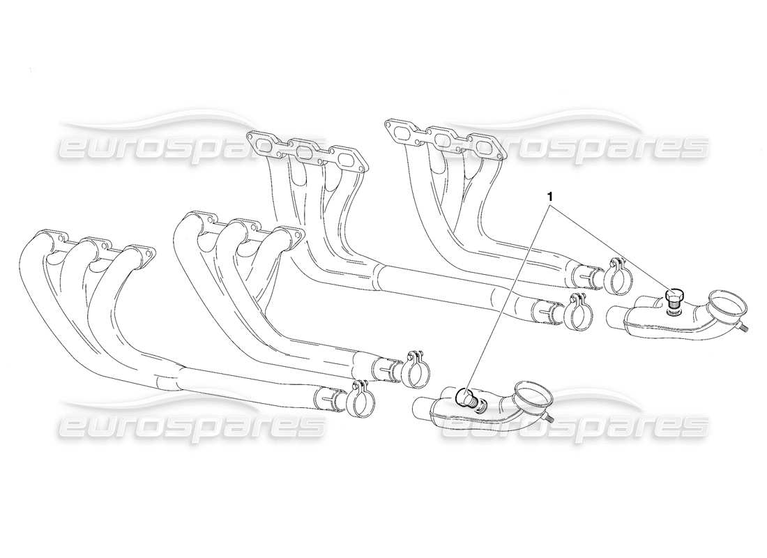 lamborghini diablo vt (1994) impianto di scarico - (valido per il sud africa - versione rh d. - aprile 1994) diagramma delle parti
