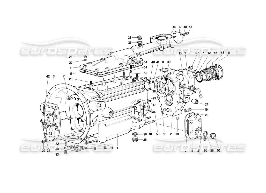 ferrari 400i (1983 mechanical) diagramma delle parti del cambio (400 gt).