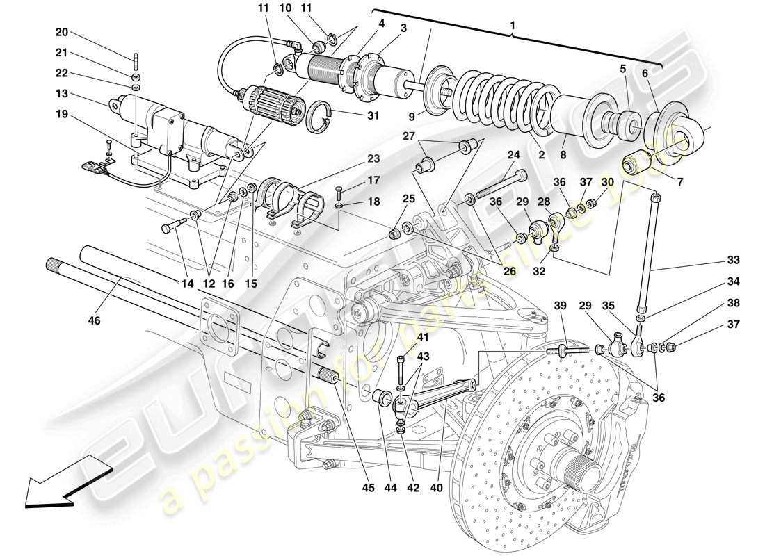 un diagramma delle parti dal catalogo delle parti maserati mc12