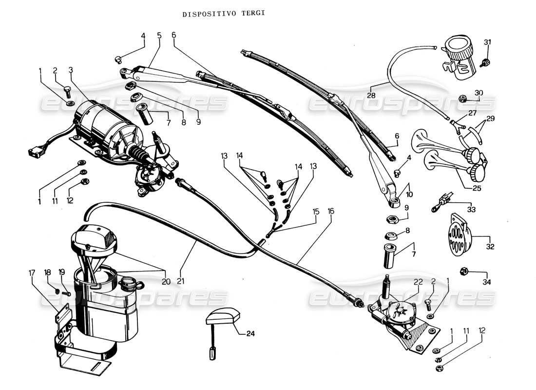 un diagramma delle parti dal catalogo delle parti lamborghini espada