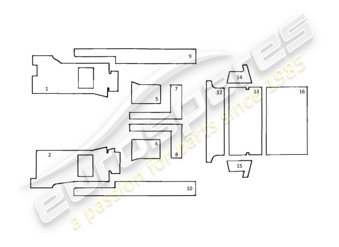 un diagramma delle parti dal catalogo delle parti maserati kyalami