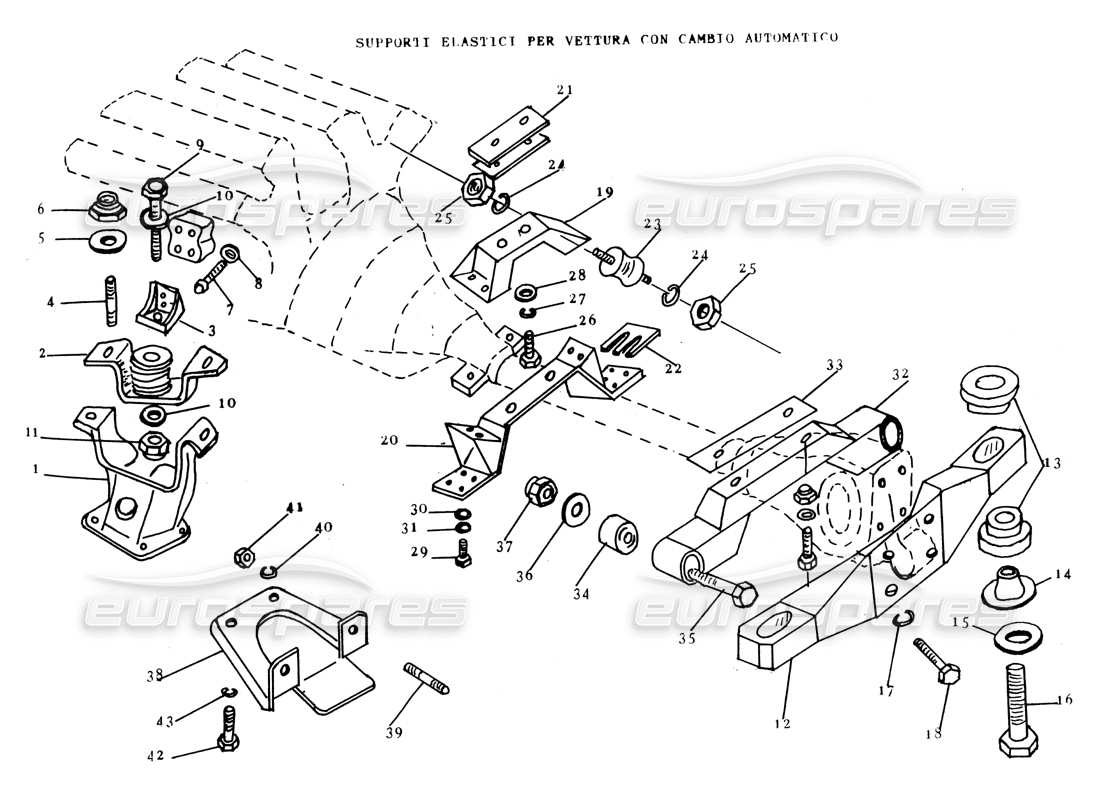 un diagramma delle parti dal catalogo delle parti espada lamborghini