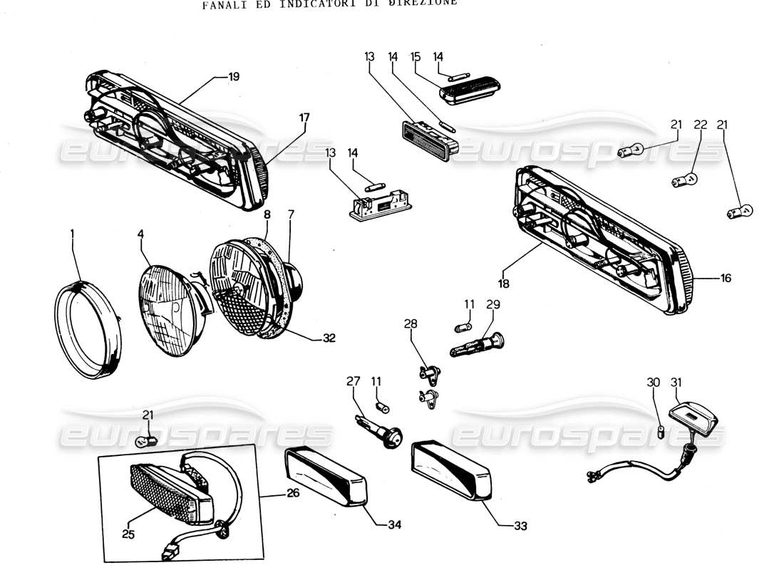 un diagramma delle parti dal catalogo delle parti lamborghini espada