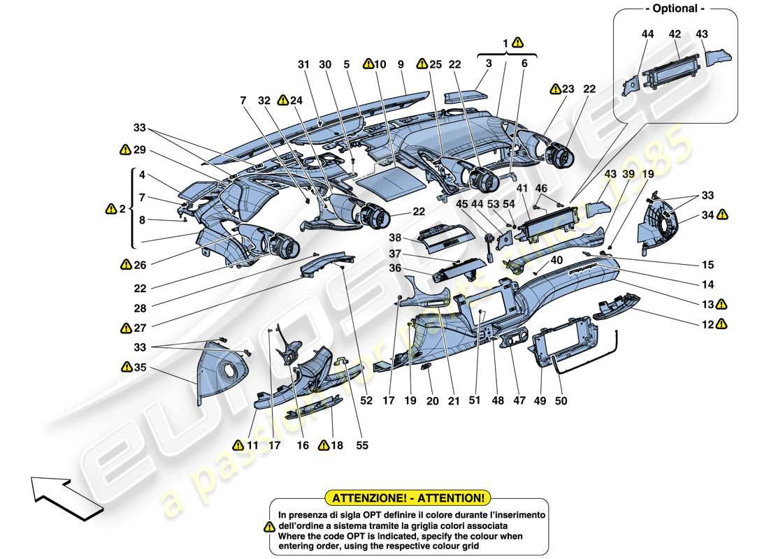 diagramma della parte contenente il codice parte 88851500