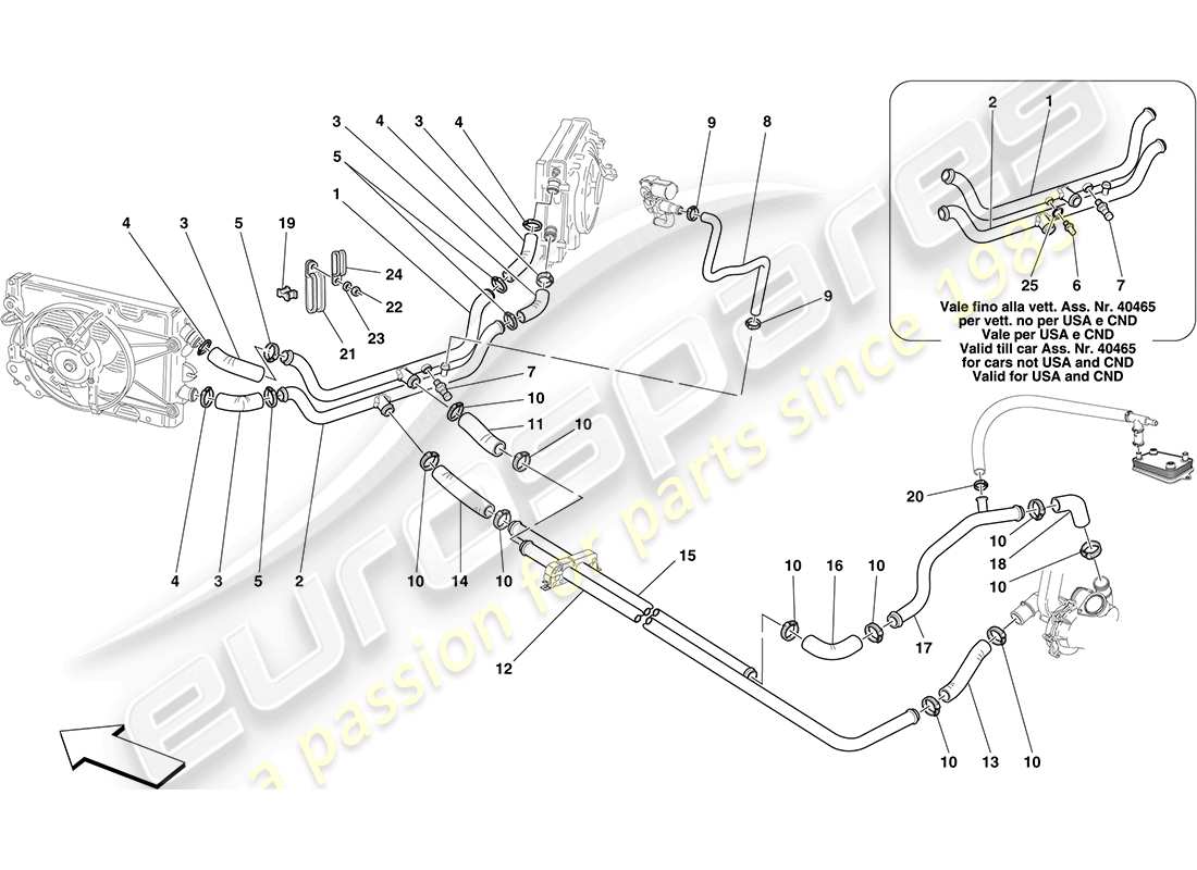 diagramma della parte contenente il codice parte 216373