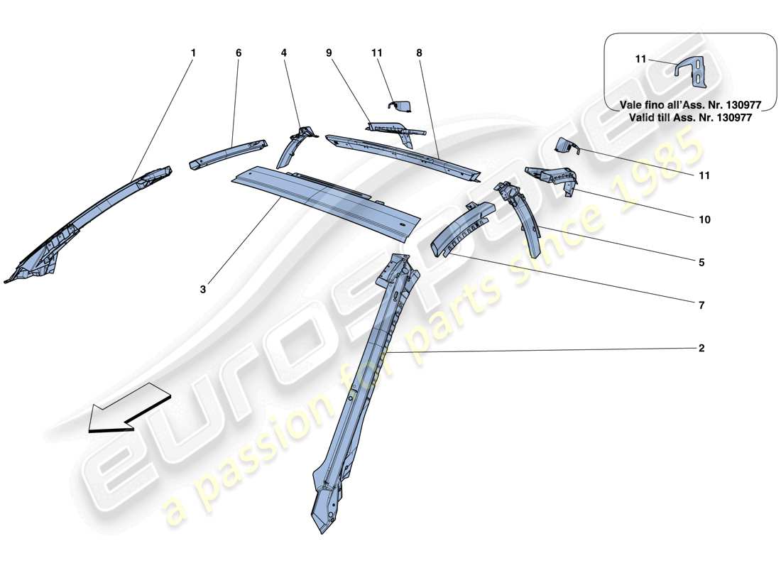 un diagramma delle parti dal catalogo delle parti ferrari f12 tdf (usa)