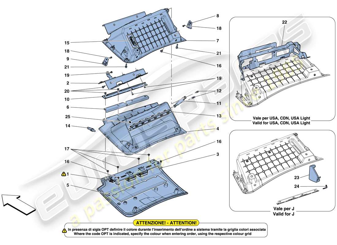 diagramma della parte contenente il codice parte 13025728