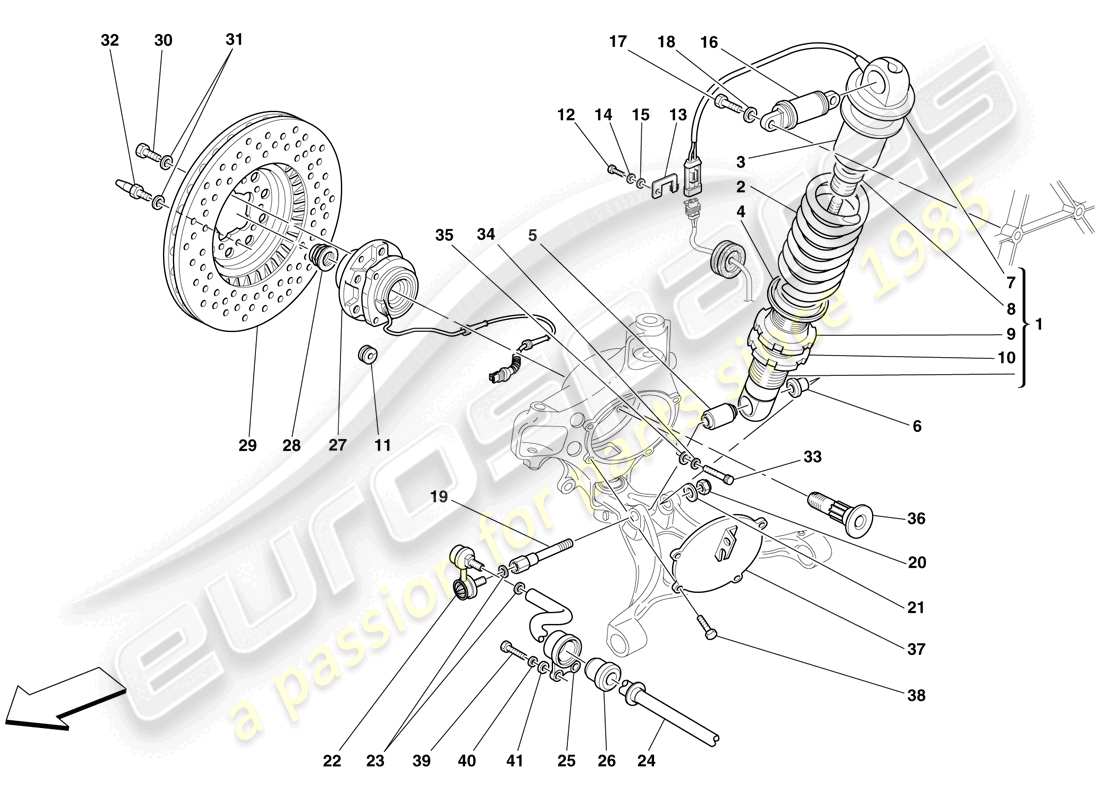 un diagramma delle parti dal catalogo delle parti ferrari f430 scuderia (usa)