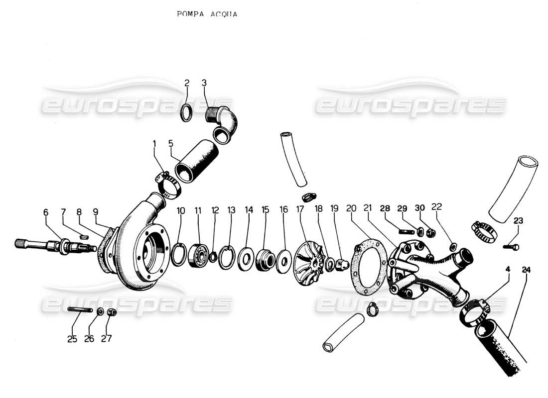 un diagramma delle parti dal catalogo delle parti lamborghini espada