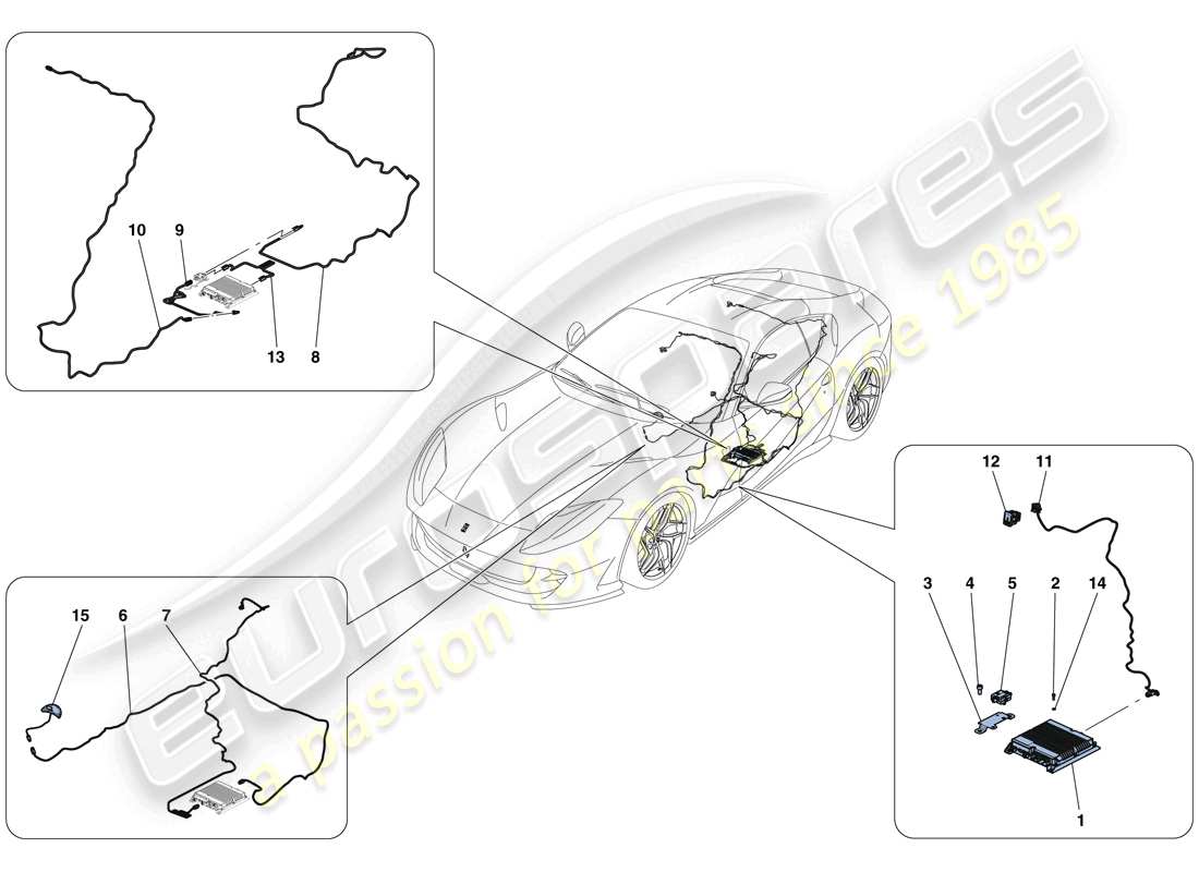 un diagramma delle parti dal catalogo delle parti Ferrari 812 Superfast (USA).