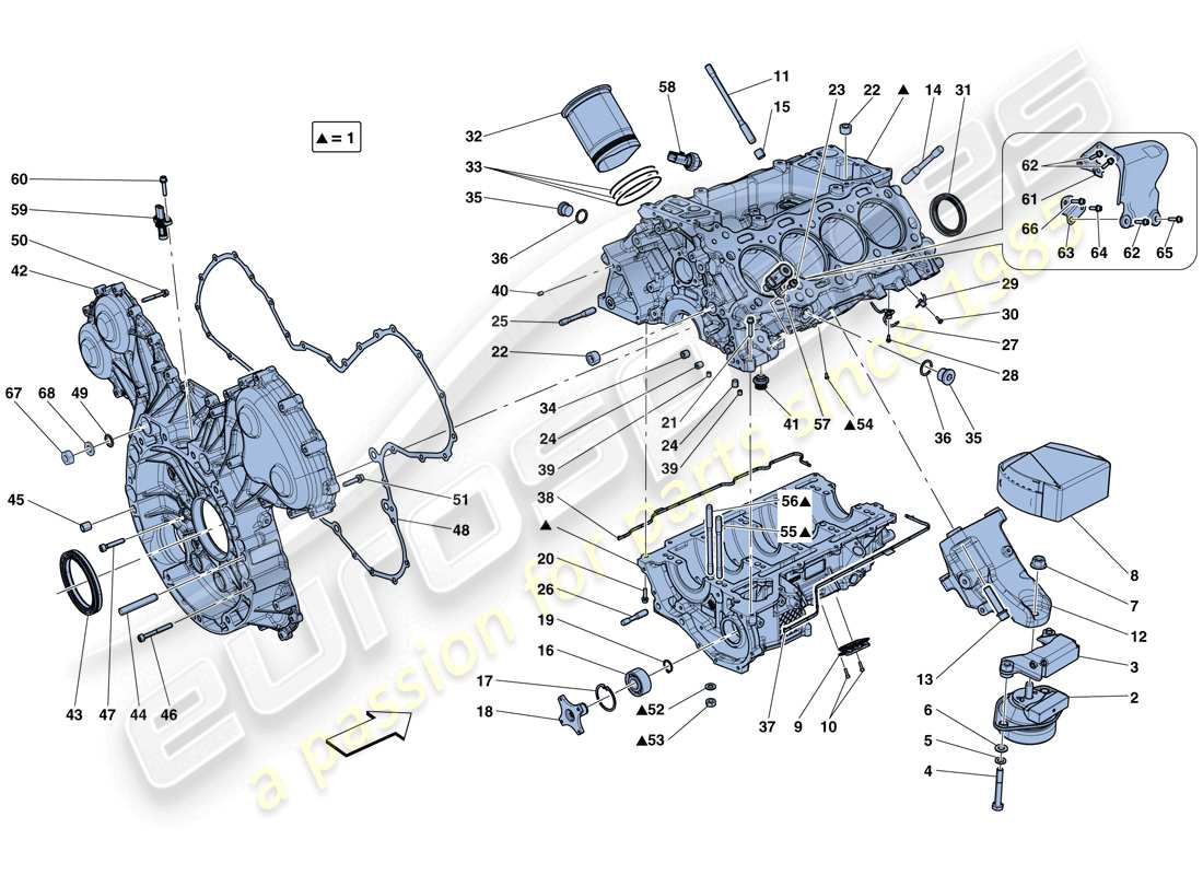 un diagramma delle parti dal catalogo delle parti ferrari california t (usa)