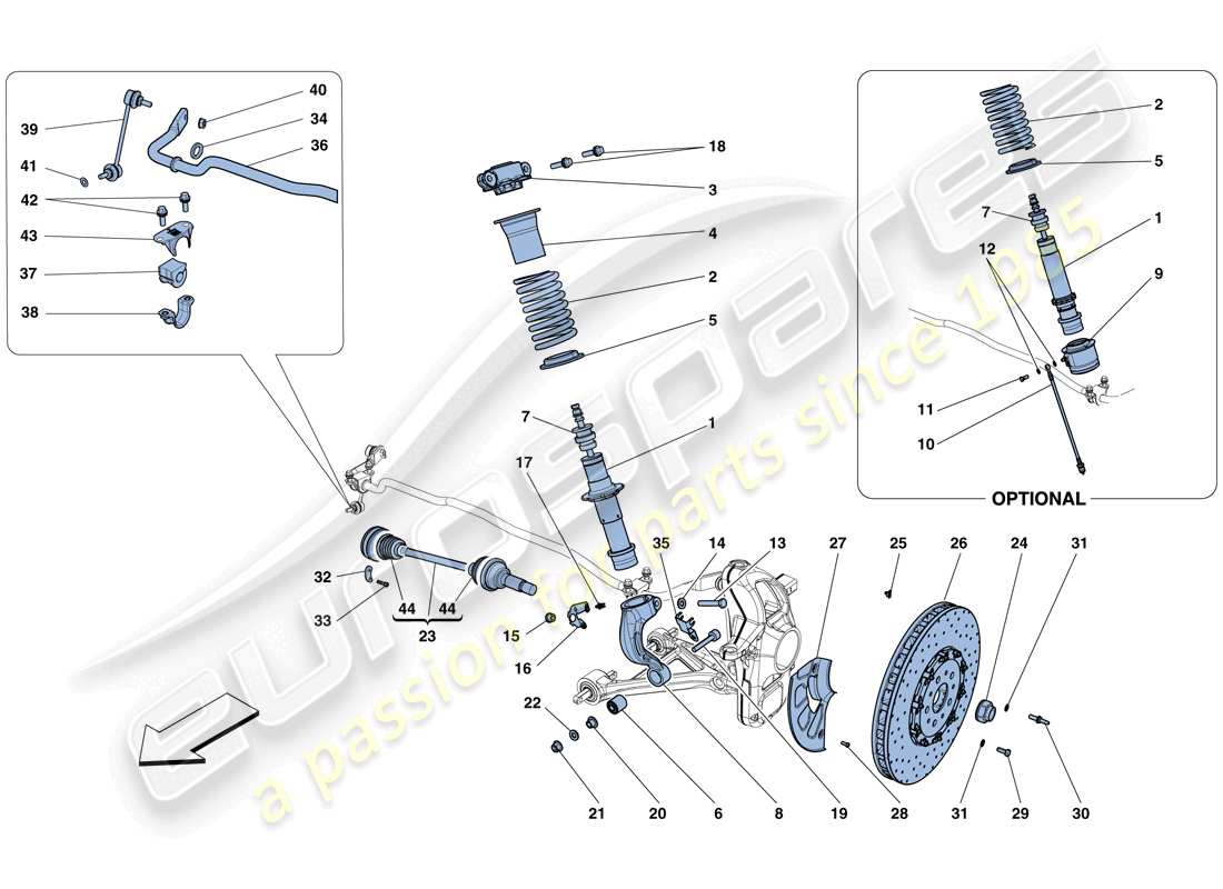 un diagramma delle parti dal catalogo delle parti Ferrari GTC4 Lusso (RHD).
