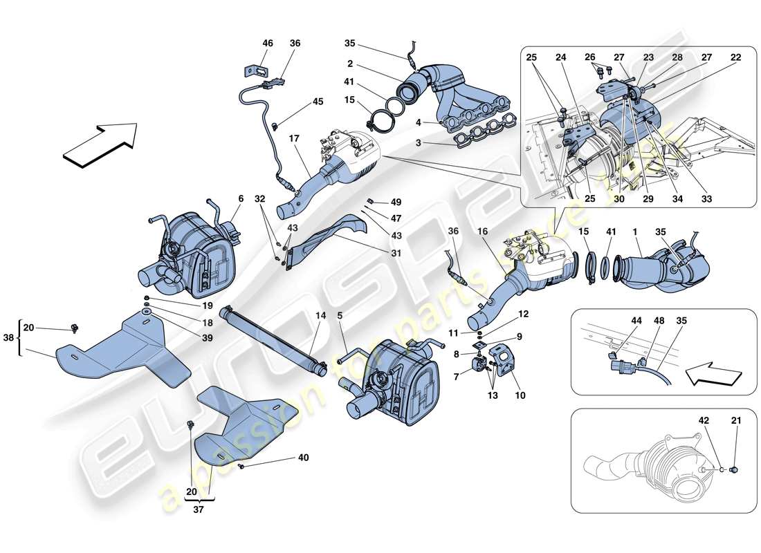 un diagramma delle parti dal catalogo delle parti ferrari 458 speciale (usa)