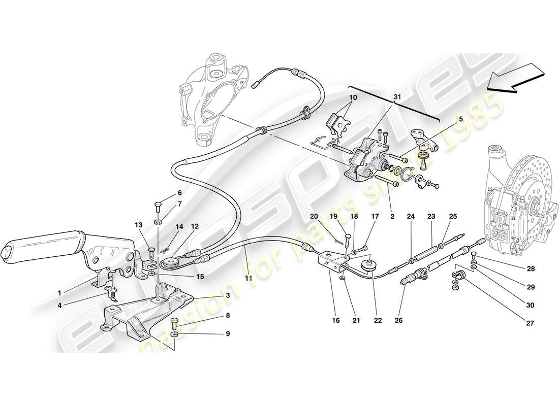 un diagramma delle parti dal catalogo delle parti ferrari f430 coupe (europe)