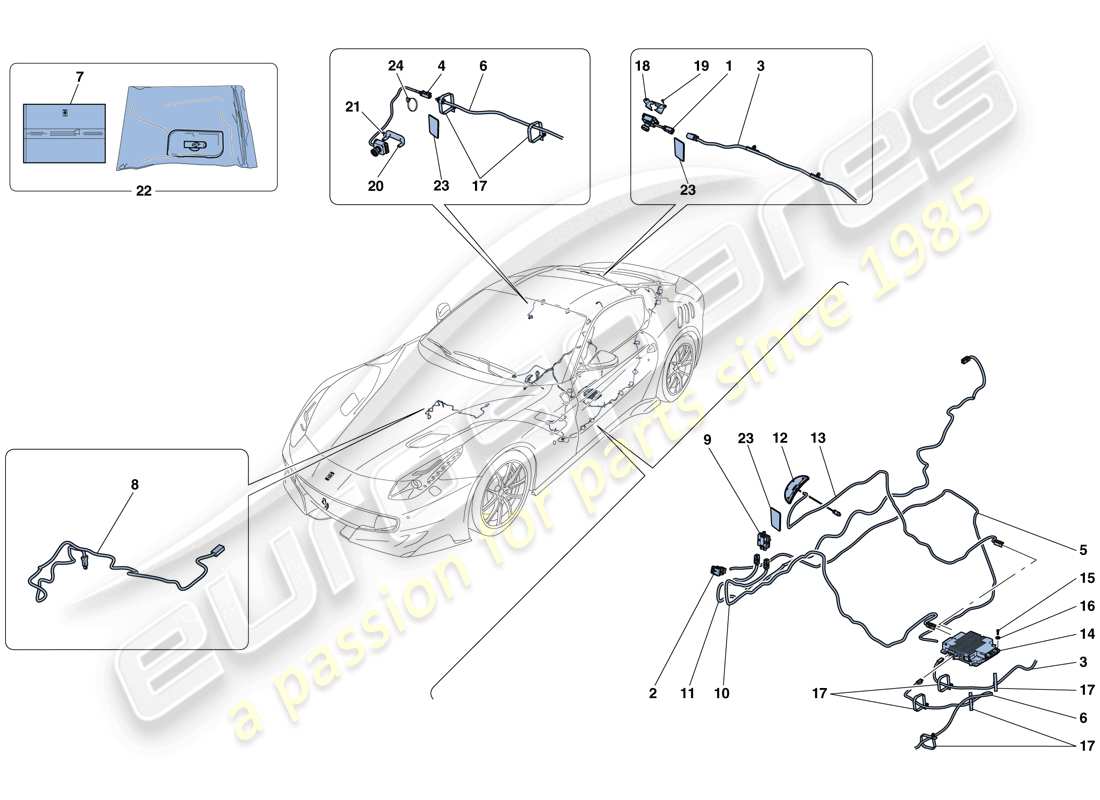 ferrari f12 tdf (rhd) telemetria diagramma delle parti