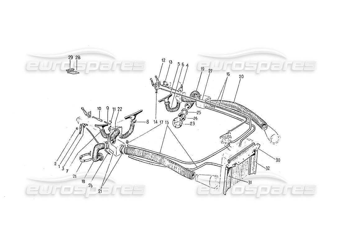 ferrari 330 gt 2+2 (coachwork) diagramma delle parti della matrice e dei tubi del riscaldamento interno (edizione 2).