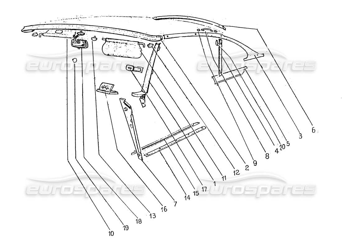 ferrari 330 gt 2+2 (coachwork) alette parasole interne - specchietto retrovisore - posacenere (edizione 2) diagramma delle parti