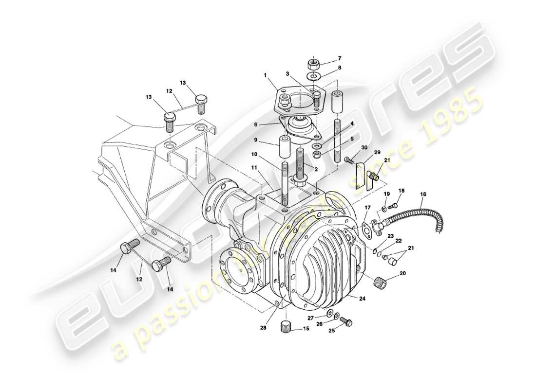 aston martin v8 coupe (2000) diagramma delle parti dell'unità ipoide