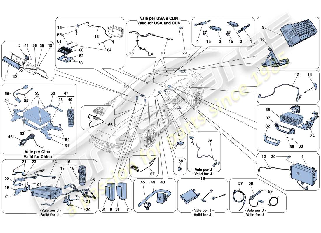 ferrari f12 berlinetta (europe) schema delle parti del sistema infotainment