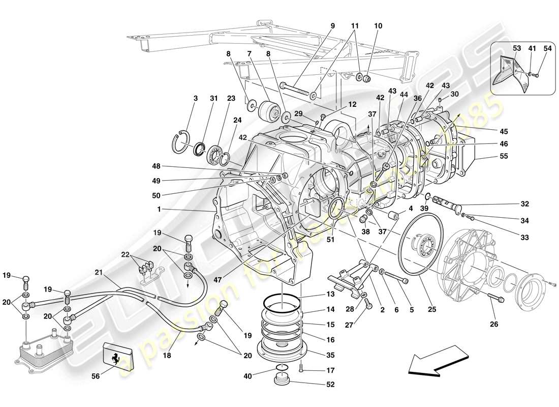ferrari f430 scuderia spider 16m (rhd) cambio - coperture diagramma delle parti