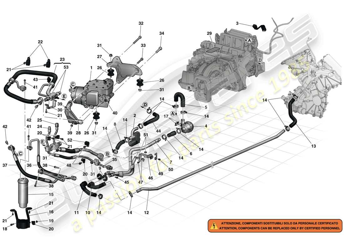 ferrari laferrari (usa) sistema ac diagramma delle parti