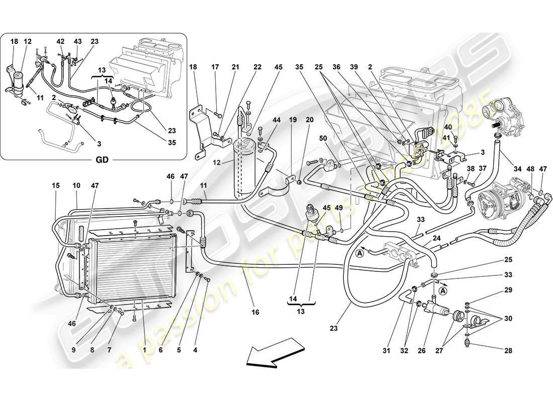 ferrari f430 coupe (europe) diagramma delle parti del sistema ca