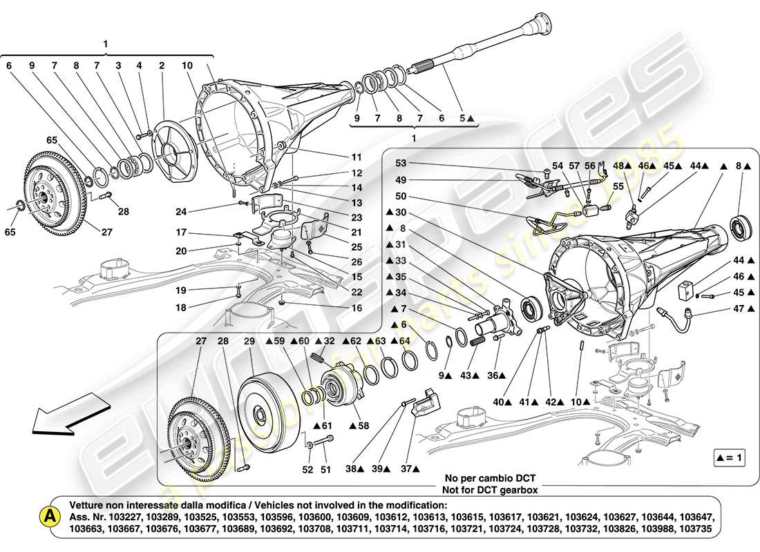 ferrari california (usa) alloggiamento della trasmissione diagramma delle parti