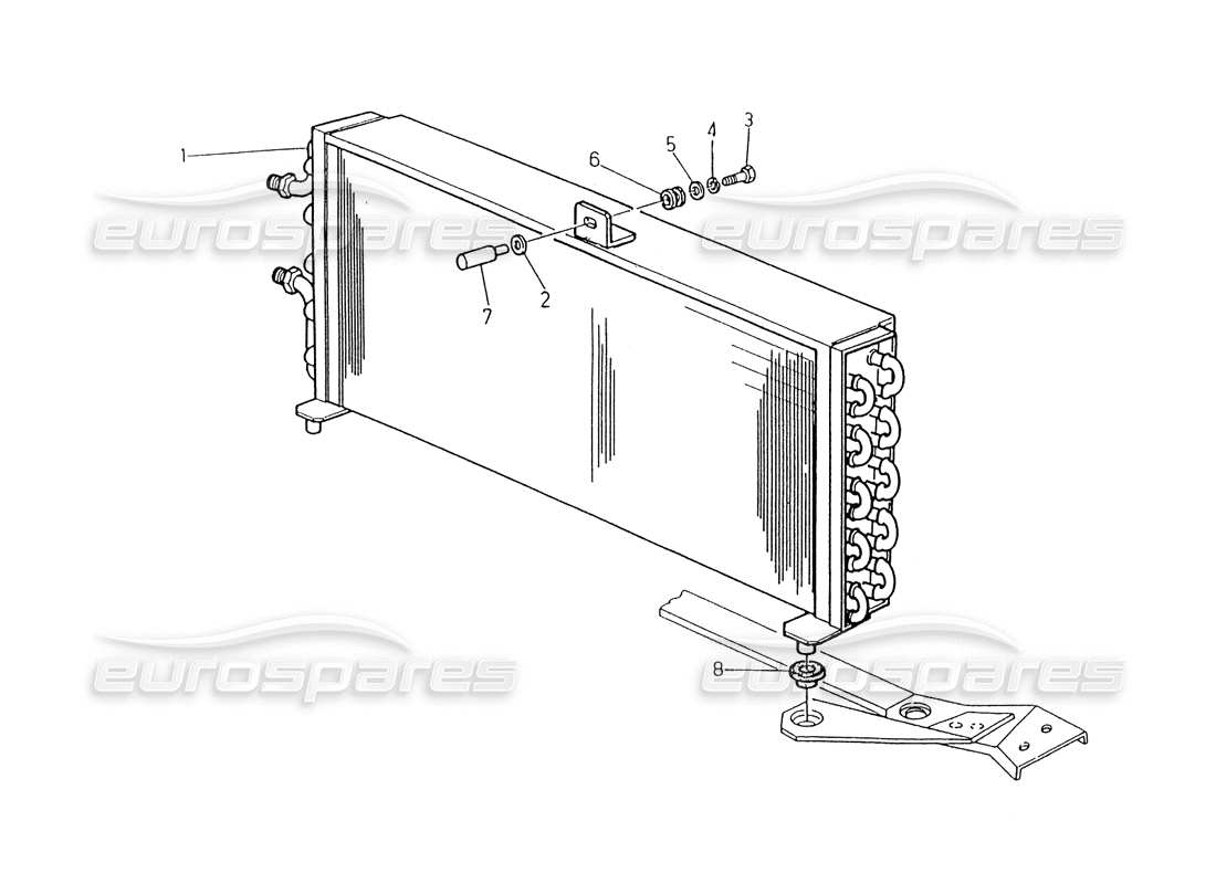 maserati 418 / 4.24v / 430 condensatore del sistema di climatizzazione diagramma delle parti
