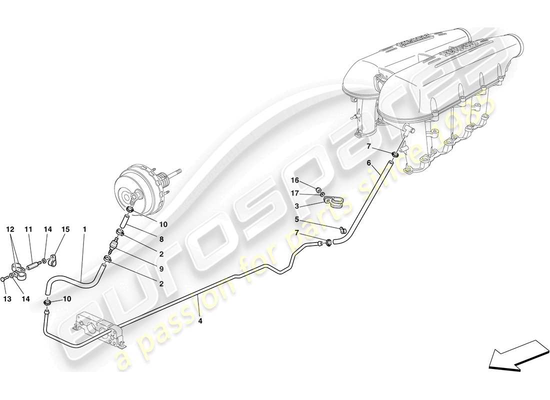 ferrari f430 coupe (rhd) schema delle parti del sistema di servosterzo